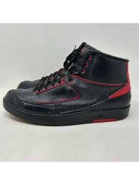 Nike Air Jordan 2 Mens Size 14 Black Red Bred Basketball Shoes 834274-001
